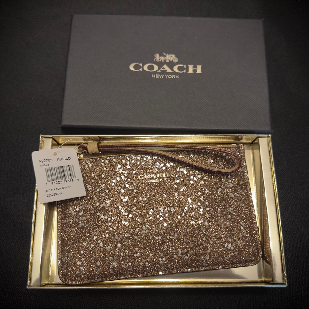 Coach Sparkling Gold Wristlet